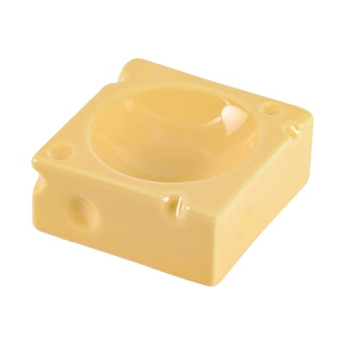Ceramic Pet Hamster Food Water Bowl Cheese Shaped Hamster Food Bowl Easy to Clean Anti Flipping Small Animals Bowl for Dwarf Parrots Gerbil Chinchilla Hedgehog Rat