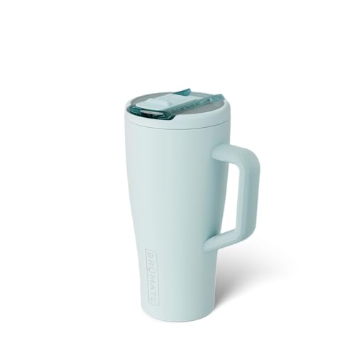 BrüMate Era Flip 30oz Tumbler with 100% Leakproof Covered Straw Lid | Hygienic Covered Straw | Insulated Stainless Steel Water Bottle with Handle | Cup Holder Friendly | BPA-Free (Blue Agave) - color: Blue Agave, size: 30 Ounces
