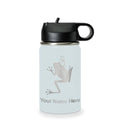 LaserGram Personalized 12oz Water Bottle, Tree Frog (Light Blue) | Engraved Gift, Vacuum Insulated Stainless Steel, Flip-Top Straw Lid, Laser Engraved With Your Name - color: Light Blue, size: 12 Ounces