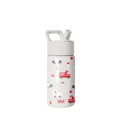 Simple Modern Kids Water Bottle & Toddler Cup | 14oz | Fire Truck | Insulated Stainless Steel Toddler Water Bottle, Kids Tumbler with Straw | Spill Proof for School Girls Boys | First Responder - color: -First Responders, size: 14 Ounces