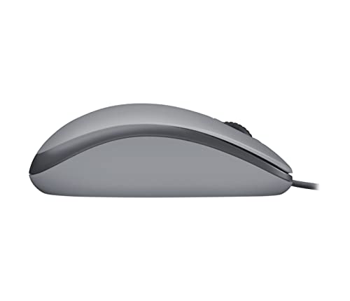 Logitech M110 Wired USB Mouse, Silent Buttons, Comfortable Full-Size Use Design, Ambidextrous PC/Mac/Laptop - Grey - color: Grey