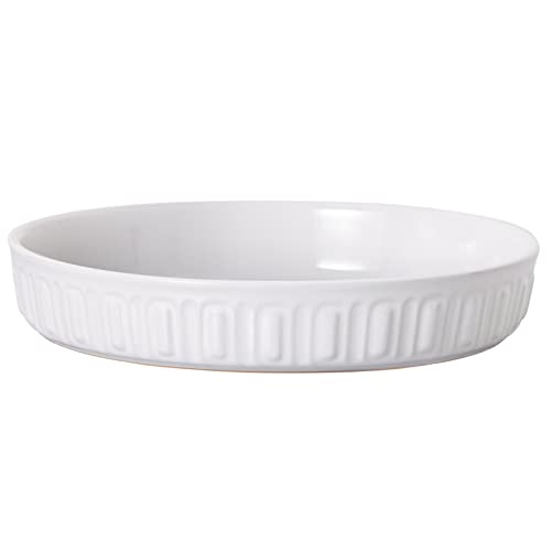Shallow Dog Bowls, 8" Ceramic Dog Food Plate for Small and Medium Breeds, Non-Slip, Flat and Wide, Dishwasher Safe, Suitable for Puppies and Kittens (White) - color: White, size: 8 inch