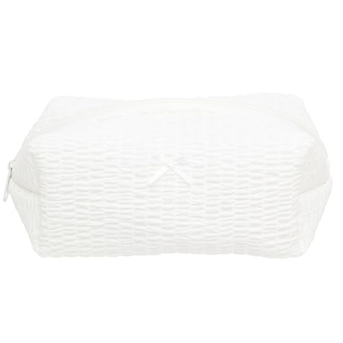 PAZIMIIK Cozy Makeup Bag for Women,Zipper Cosmetic Pouch,Bubble White | Soft Cosmetic Organizer for Makeup,Skincare,Toiletries,Daily Beauty Essentials,Purse,On-the-Go,Bridesmaid Gifts - color: Bubble White