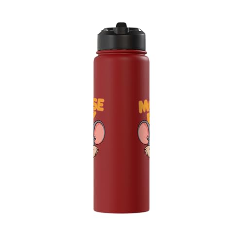 Mouse Boy | Childrens Mice Product | Youth Kids Boys Mouse Stainless Steel Insulated Water Bottle - color: Red