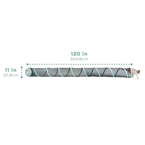 Kitty City Catio Outdoor 10' Cat Tunnel – 10‑Foot Cat‑Sized Play Tunnel, 11” Diameter, Modular Catio Connector for Cats & Small Pets