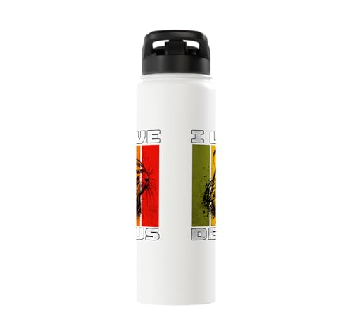 Degu Retro Degu I Love Degu Stainless Steel Insulated Water Bottle - color: White