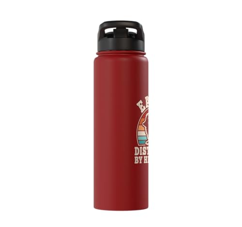 Easily Distracted By Hedgehogs Retro Hedgehog Men Women Kids Stainless Steel Insulated Water Bottle - color: Red
