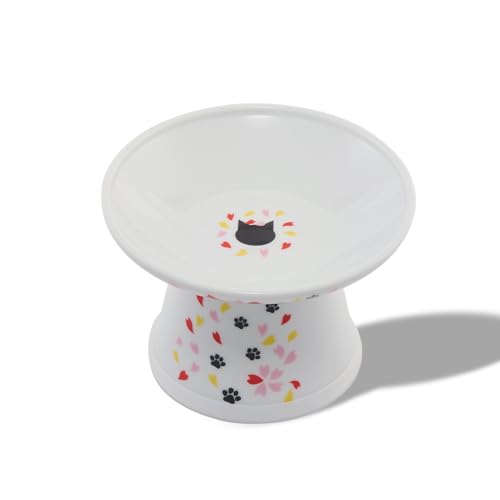 Necoichi Extra-Wide Raised Cat Food Bowl (Sakura, Extra Wide) - color: Sakura, size: Large Extra Wide