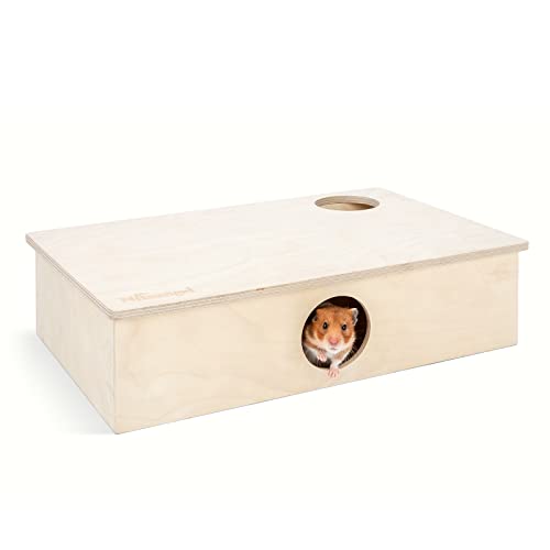 Niteangel Multi-Chamber Hamster House Maze: 2 Entrance 6 Rooms Maze Habitat | No-Disturb Removable Lid - Encourage Pets Hide and Explore Freely Hideout & Tunnel Maze Toys for Hamster Gerbils Mice Lemming - size: 6-Room Large
