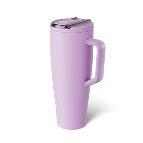 BrüMate Era Flip 40oz Tumbler with 100% Leakproof Covered Straw Lid | Hygienic Covered Straw | Insulated Stainless Steel Water Bottle with Handle | Cup Holder Friendly | BPA-Free (Lavender) - color: Lavender, size: 40 Ounces