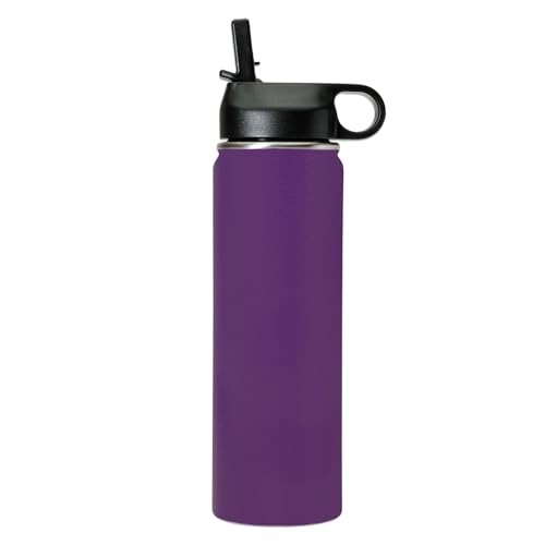 LaserGram Personalized 20oz Water Bottle, Tree Frog (Dark Purple) | Engraved Gift, Vacuum Insulated Stainless Steel, Flip-Top Straw Lid, Laser Engraved With Your Name - color: Dark Purple, size: 20 Ounces