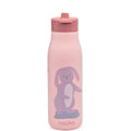 noüka Insulated Stainless Steel Kids Water Bottle | Silicone Straw & Spout | Leak-Proof | BPA-Free | Folding Handle | Pip the Rabbit | 16 Oz