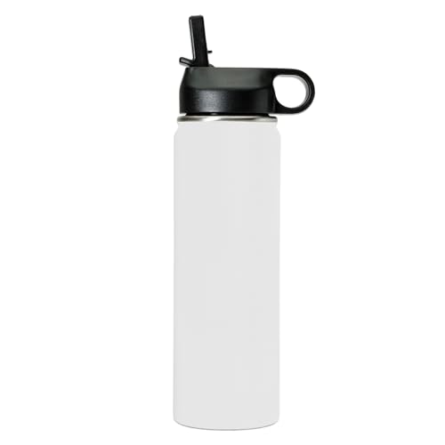LaserGram Personalized 20oz Water Bottle, Tree Frog (White) | Engraved Gift, Vacuum Insulated Stainless Steel, Flip-Top Straw Lid, Laser Engraved With Your Name - color: White, size: 20 Ounces