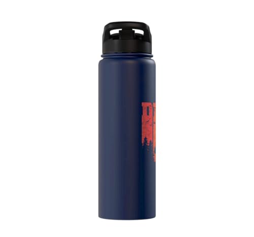 Degu Owner Retro Chilean Rodent Degus Stainless Steel Insulated Water Bottle - color: Navy Blue