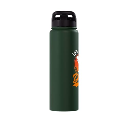 Life is better with an Degu Stainless Steel Insulated Water Bottle - color: Dark Green