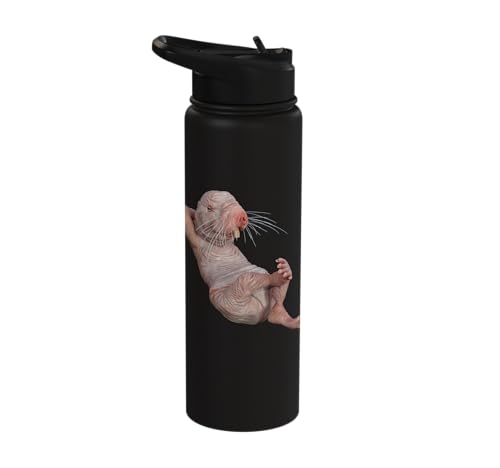 I Just Really Like Naked Moles Ok? Funny Naked Mole Rat Stainless Steel Insulated Water Bottle - color: Black