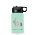 LaserGram Personalized 12oz Water Bottle, Rabbit (Teal) | Engraved Gift, Vacuum Insulated Stainless Steel, Flip-Top Straw Lid, Laser Engraved With Your Name - color: Teal, size: 12 Ounces