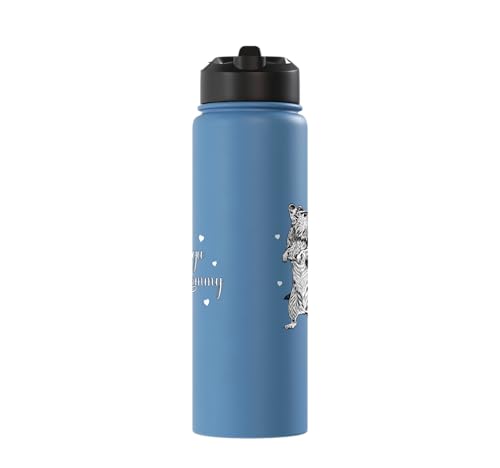 Rodent lovers - Degu Mommy Stainless Steel Insulated Water Bottle - color: Light Blue
