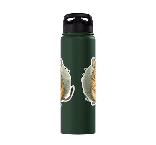 Degu Watercolor Circle Stainless Steel Insulated Water Bottle - color: Dark Green