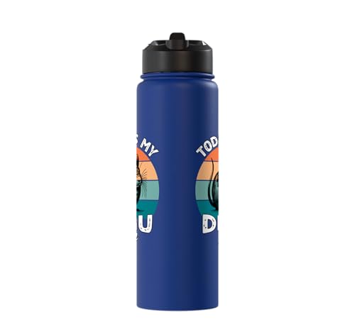 Funny Degu Stainless Steel Insulated Water Bottle - color: Royal Blue