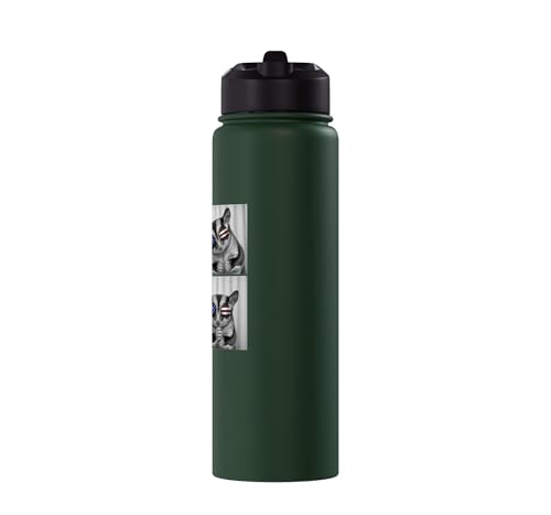 Sugar Glider 4th of July US American Flag Patriotic Stainless Steel Insulated Water Bottle - color: Dark Green