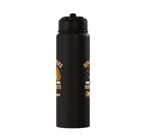 Australia Marsupial Wildlife Animal Lover Sugar Glider Stainless Steel Insulated Water Bottle - color: Black