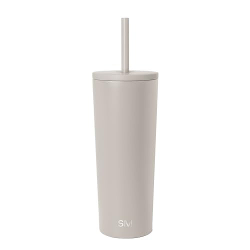 Simple Modern Iced Coffee Tumbler, Insulated | 24oz | Beige - color: -Almond Birch, size: 24 Ounces