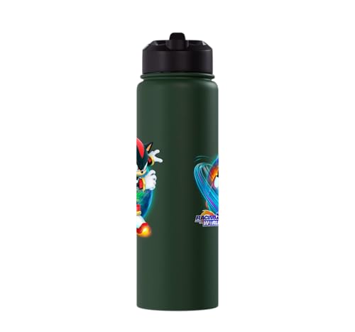 Sonic the Hedgehog - Racing Around the World Shadow Stainless Steel Insulated Water Bottle - color: Dark Green