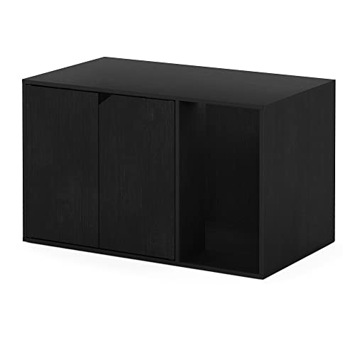 Furinno Peli Litter Box Enclosure, Americano | Side Entrance, Hidden Litter Box Furniture, Wooden Pet House, Easy Assembly, for Living Room - color: Americano, size: Large