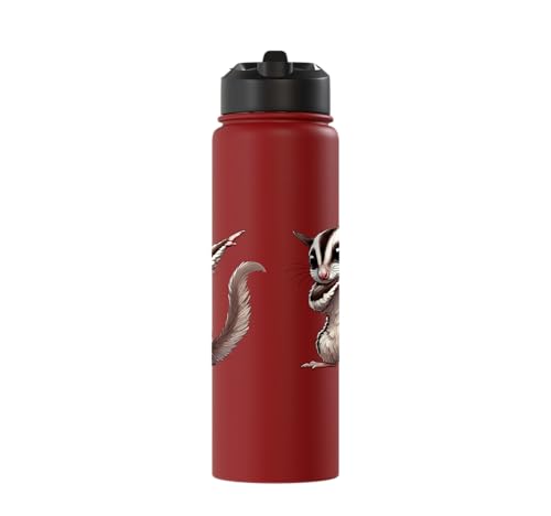 Sugar Glider, Dabbing | Kids, Girls, Boys | Sugar Glider Stainless Steel Insulated Water Bottle - color: Red
