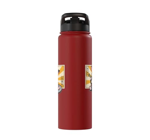 Womens Girls Cute Kawaii Japanese Ramen Sugar Glider Lover Stainless Steel Insulated Water Bottle - color: Red