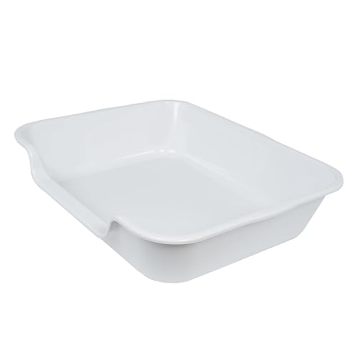 Extra Large Low Entry ABS Cat Litter Box, Light Gray, 24" L x 20" W, 1 Pack | Durable low entry litter box, non-stick, odor-free, ideal for seniors, kittens, rabbits, large cats and multi-pet homes. - color: Light Gray, size: Large (Pack of 1)
