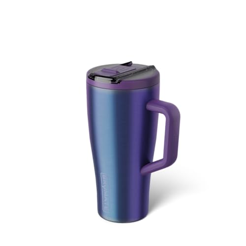 BrüMate Era Flip 30oz Tumbler with 100% Leakproof Covered Straw Lid | Hygienic Covered Straw | Insulated Stainless Steel Water Bottle with Handle | Cup Holder Friendly | BPA-Free (Dark Aura) - color: Dark Aura, size: 30 Ounces