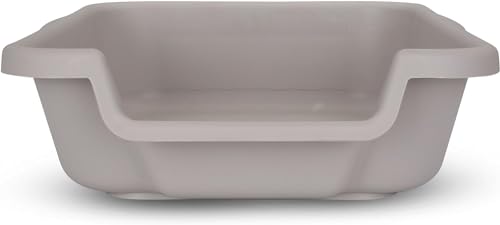 KittyGoHere Senior Cat Litter Box, Small Litter pan, Open Top Low Entrance Kitty Litter Box, Lightweight Low Entry Litters Box, Durable, Made in USA (Misty Gray) - color: Misty Gray, size: Small