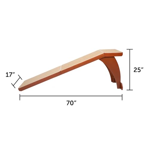 PetSafe CozyUp Bed Ramp - Supports Pets Back & Joints - High Traction Carpet Surface - Furniture-Grade Wood - Cherry or White Finish - Heavy Duty Bed Access Ramp - Cherry | Durable Wood Ramp with High-Traction Carpet Surface, for Small Dogs & Senior Dogs/