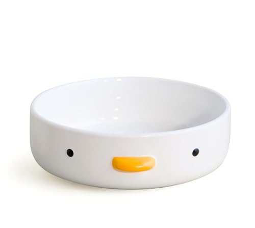 PURROOM Cute Duck 8.6'' Fruit Bowl, Handmade Glaze Large Ceramic Salad Plate, Flat Bottomed Bowl, Home Family, Friend. - size: 8.6'' Fruit Bowl