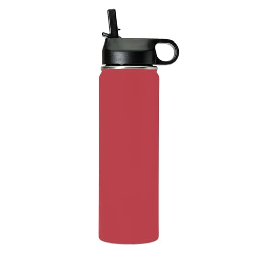 LaserGram Personalized 20oz Water Bottle, Tree Frog (Maroon) | Engraved Gift, Vacuum Insulated Stainless Steel, Flip-Top Straw Lid, Laser Engraved With Your Name - color: Maroon, size: 20 Ounces