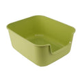 Large Cat Litter Box with High Sides,Cat Boxes for Indoor Cats,Cat Litter Pan for Kitty,Litter Box with Low Entry,Easy to Clean,Anti-Splashing (Green) - color: Green