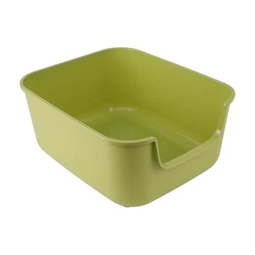 Large Cat Litter Box with High Sides,Cat Boxes for Indoor Cats,Cat Litter Pan for Kitty,Litter Box with Low Entry,Easy to Clean,Anti-Splashing (Green) - color: Green
