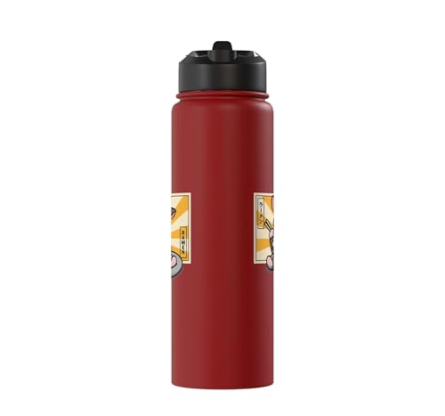 Womens Girls Cute Kawaii Japanese Ramen Sugar Glider Lover Stainless Steel Insulated Water Bottle - color: Red