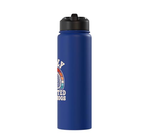 Easily Distracted By Hedgehogs Retro Hedgehog Men Women Kids Stainless Steel Insulated Water Bottle - color: Royal Blue