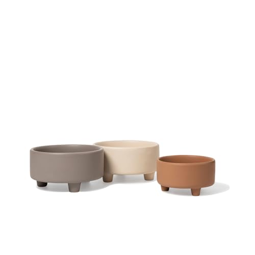 Waggo Uplift Ceramic Dog Bowl for Small Medium and Large Breeds - Heavyweight and Durable Pet Food and Water Dish Crock, Dishwasher Safe, Modern, Elevated Feeder (Clay, Large) - color: Clay, size: Large