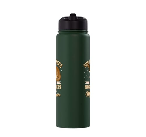 Australia Marsupial Wildlife Animal Lover Sugar Glider Stainless Steel Insulated Water Bottle - color: Dark Green