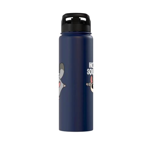 Cute Womens Girls Kids Mom Hover Squirrel Sugar Glider Lover Stainless Steel Insulated Water Bottle - color: Navy Blue