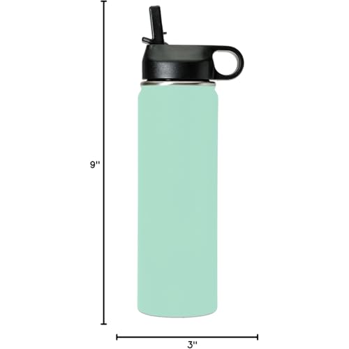 LaserGram Personalized 20oz Water Bottle, Tree Frog (Teal) | Engraved Gift, Vacuum Insulated Stainless Steel, Flip-Top Straw Lid, Laser Engraved With Your Name - color: Teal, size: 20 Ounces