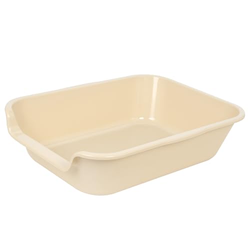 Extra Large Low Entry ABS Cat Litter Box, Yellow, 20" L x 15.5" W, 1 Pack | Durable low entry litter box, non-stick, odor-free, ideal for seniors, kittens, rabbits, large cats and multi-pet homes. - color: Beach sand, size: Small (Pack of 1)