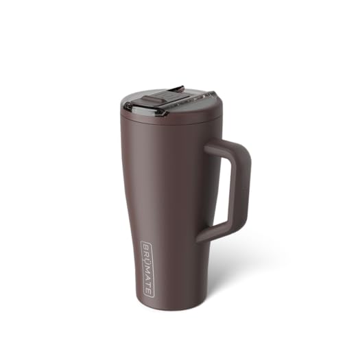 BrüMate Era Flip 30oz Tumbler with 100% Leakproof Covered Straw Lid | Hygienic Covered Straw | Insulated Stainless Steel Water Bottle with Handle | Cup Holder Friendly | BPA-Free (Java) - color: Java, size: 30 Ounces