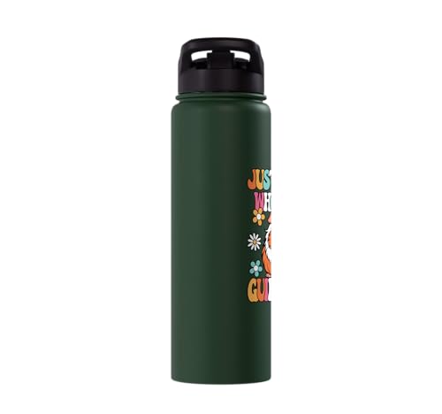 Just A Girl Who Loves Guinea Pigs Cute Groovy Girls Kids Stainless Steel Insulated Water Bottle - color: Dark Green