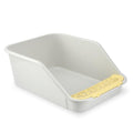 SpaceTime Large Cat Litter Box with High Sides,Cat Boxes for Indoor Cats,Cat Litter Pan for Kitty,Litter Box with Low Entry,Easy to Clean,Anti-Splashing(Grey-Yellow) - color: Grey-yellow