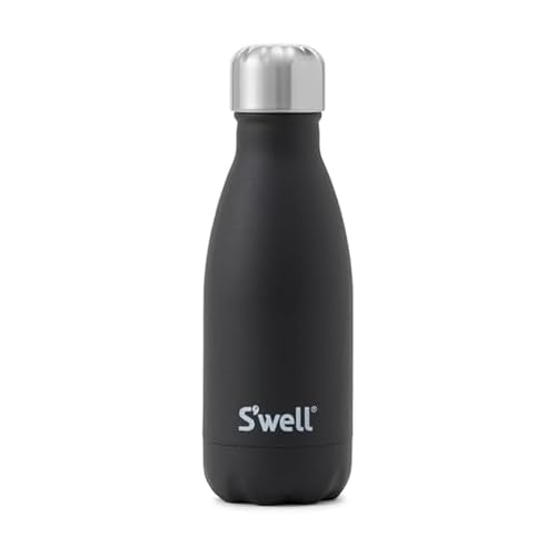 S'well Stainless Steel Water Bottle, 9oz, Onyx, Triple Layered Vacuum Insulated Containers Keeps Drinks Cold for 24 Hours and Hot for 12, BPA Free, Perfect for On the Go - color: Onyx, size: 9 Ounces